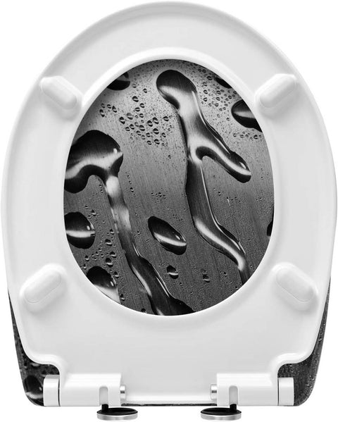 Rootz Duroplast Toilet Seat - Soft-Close - Quick Release Lid - Antibacterial - 45.5cm x 37.1cm - Multicolored