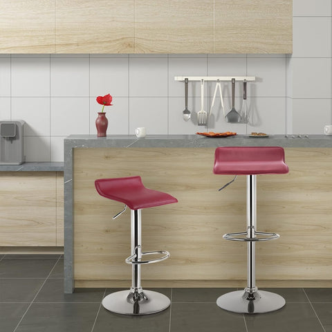 Rootz Designer Bar Stool - Modern Barstool - Adjustable Counter Chair - Comfortable, Durable, Easy to Clean - Faux Leather - 39cm x 38.5cm, Height 63cm-83cm