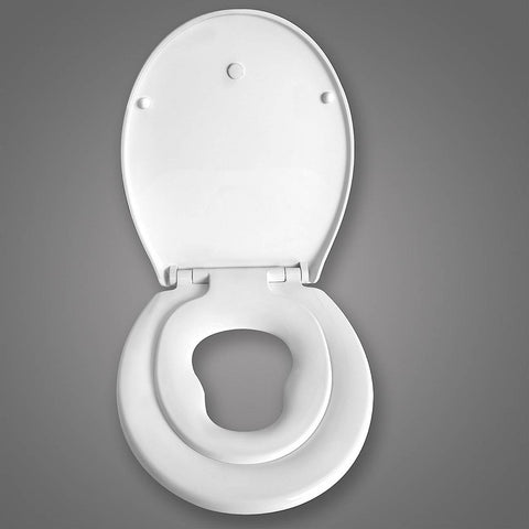 Rootz Soft-close Toilet Seat with Child Seat - High Quality Plastic - Family Friendly - 45.4cm x 37.1cm - 150kg Load Capacity