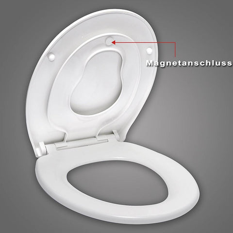 Rootz Soft-close Toilet Seat with Child Seat - High Quality Plastic - Family Friendly - 45.4cm x 37.1cm - 150kg Load Capacity