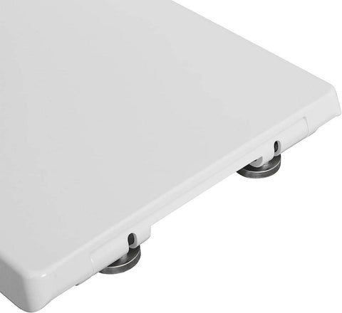Rootz Soft Close Toilet Lid - D Shape Bathroom Seat - Quick Release Function - Antibacterial Protection - 41-46cm x 36cm - White