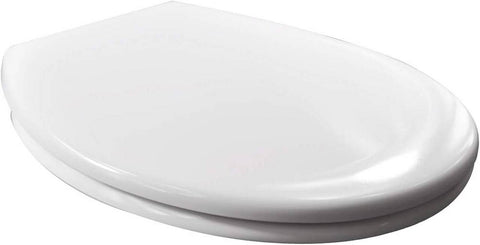 Rootz Automatic Soft-Close Toilet Seat - Slow-Closing Lid - Quiet Hinges - Hygienic Plastic - 37.6cm x 45.1cm White