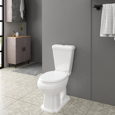 Rootz Automatic Soft-Close Toilet Seat - Slow-Closing Lid - Quiet Hinges - Hygienic Plastic - 37.6cm x 45.1cm White