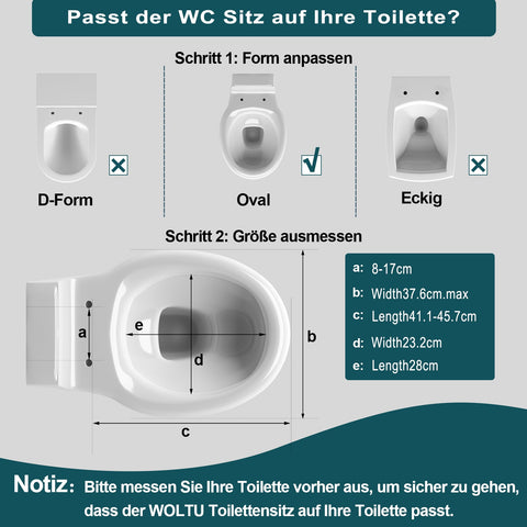 Rootz Automatic Soft-Close Toilet Seat - Slow-Closing Lid - Quiet Hinges - Hygienic Plastic - 37.6cm x 45.1cm White