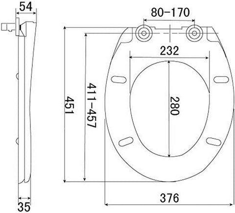 Rootz Automatic Soft-Close Toilet Seat - Slow-Closing Lid - Quiet Hinges - Hygienic Plastic - 37.6cm x 45.1cm White