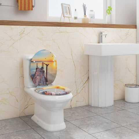 Rootz Soft-Close Toilet Seat - Antibacterial & Water-Resistant - O-Shaped Standard - Anti-Slip Buffers - 37.8cm x 43.8cm - MDF