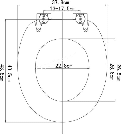 Rootz Soft-Close Toilet Seat - Antibacterial & Water-Resistant - O-Shaped Standard - Anti-Slip Buffers - 37.8cm x 43.8cm - MDF
