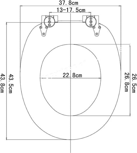Rootz Soft-Close Toilet Seat - Antibacterial Wood Seat - Water-Repellent Cover - Universal O-Shaped - Non-Slip Buffer - 37.8cm x 43.8cm x 3.2cm