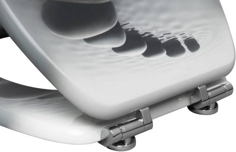 Rootz Soft-Close Toilet Seat - Antibacterial Wood Seat - Water-Repellent Cover - Universal O-Shaped - Non-Slip Buffer - 37.8cm x 43.8cm x 3.2cm