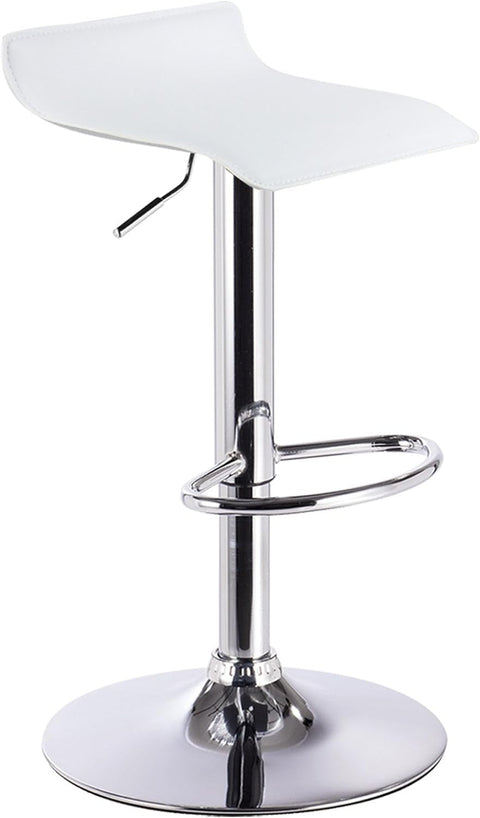 Rootz Designer Bar Stool - Modern Bar Stool - Adjustable Counter Stool - Comfortable Faux Leather - Sturdy Chrome Frame - Versatile & Rotating - 39cm x 38.5cm, Height 63cm-83cm