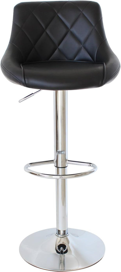 Rootz Adjustable Swivel Bar Stool - Counter Stool - Rotating Chair - Comfortable Faux Leather - Easy Height Adjustment - Sturdy Chrome Base - 84-106cm x 35cm x 38cm