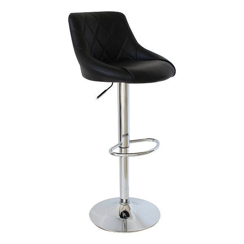 Rootz Adjustable Swivel Bar Stool - Counter Stool - Rotating Chair - Comfortable Faux Leather - Easy Height Adjustment - Sturdy Chrome Base - 84-106cm x 35cm x 38cm