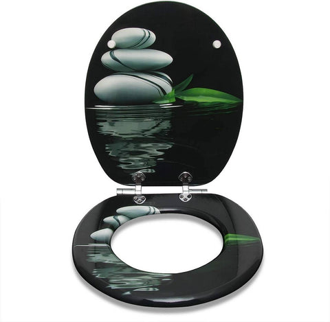 Rootz Elegance II Toilet Seat - Soft-Close Seat - Antibacterial Seat - Universal Fit - Easy Installation - MDF, Zinc Alloy, Stainless Steel - 37.8cm x 43.8cm