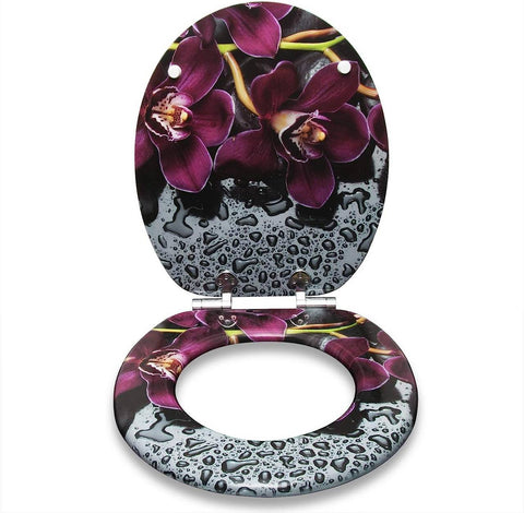 Rootz Premium Soft-Close Toilet Seat - Quiet Closing - Antibacterial Seat - Comfortable Design - Easy Installation - Universal O-Shape Fit - 37.8cm x 43.8cm