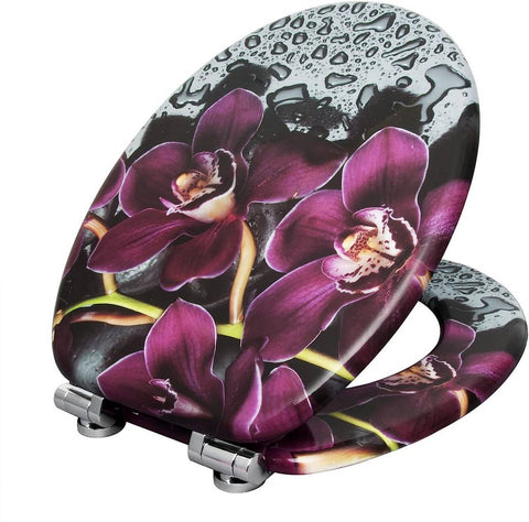 Rootz Premium Soft-Close Toilet Seat - Quiet Closing - Antibacterial Seat - Comfortable Design - Easy Installation - Universal O-Shape Fit - 37.8cm x 43.8cm