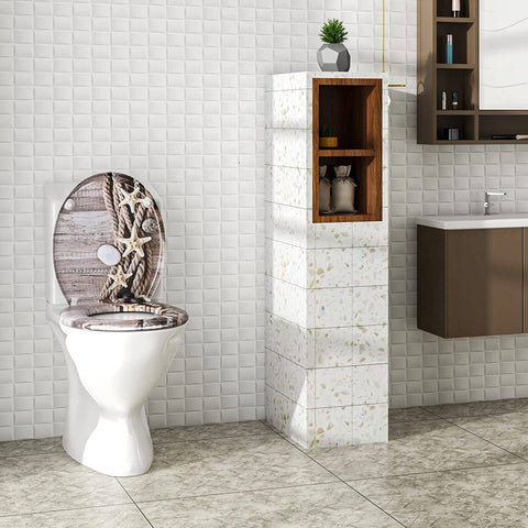 Rootz Premium Duroplast Toilet Seat - Soft-Close, Quick Release - Antibacterial, Non-Slip, Durable - 45.5cm x 37.1cm