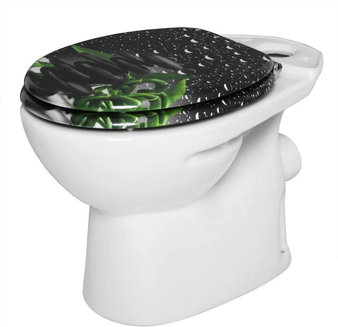 Rootz Premium Soft-Close Toilet Seat - Quiet Closing - Antibacterial Seat - Comfort Fit - Water-Repellent - Anti-Slip Design - 37.8cm x 43.8cm