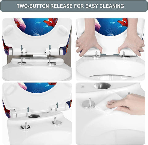 Rootz Deluxe Duroplast Toiletbril - Soft-Close Seat - Quick Release Toiletdeksel - Antibacterieel - Gemakkelijk schoon te maken - Antislip - 45,5 cm x 37,1 cm