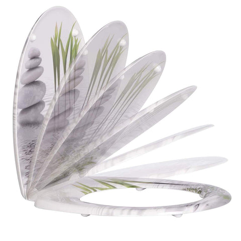 Rootz Duroplastic Toilet Seat - Soft-Close Toilet Lid - Antibacterial - Stainless Steel Hinges - 45.5cm x 37.1cm - O-Shaped Bowl