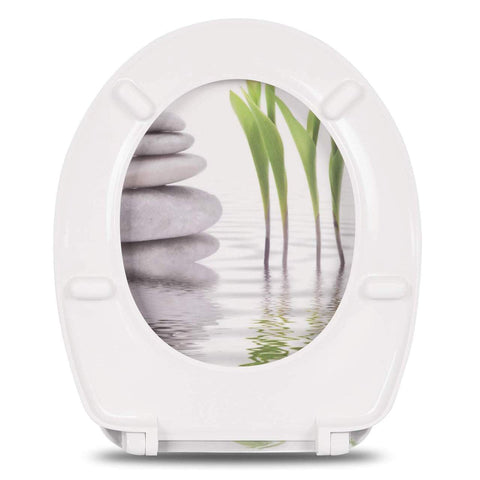 Rootz Duroplastic Toilet Seat - Soft-Close Toilet Lid - Antibacterial - Stainless Steel Hinges - 45.5cm x 37.1cm - O-Shaped Bowl