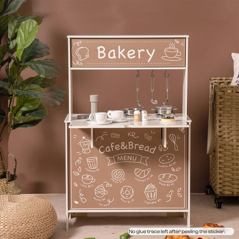 Rootz Pretend Toddlers Kitchen Toy - Play Kitchen - Kids Cooking Set - Imaginative Play - Customizable Design - Chalkboard Feature - 76 x 38 x 89 cm - Solid Wood