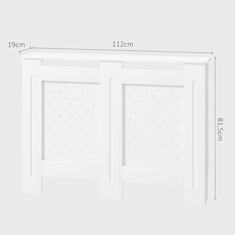 Rootz Radiator Cladding - Cover - Lattice Design - Enhances Home Decor - 112b x 19t x 81.5h cm White