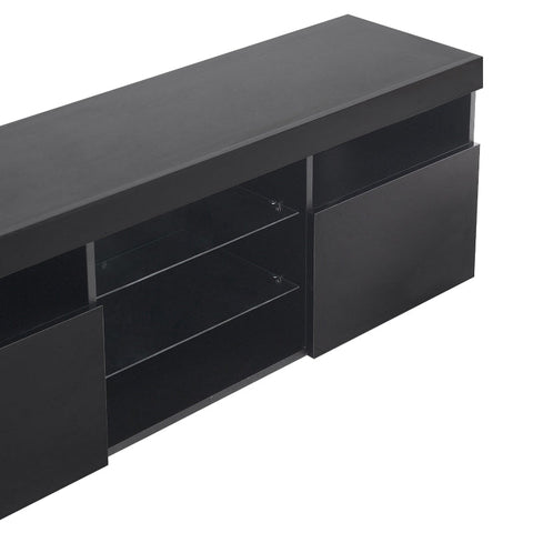 Rootz Modern TV Cabinet - Entertainment Stand - Media Console - Adjustable LED Lighting - 180L x 35W x 45H cm