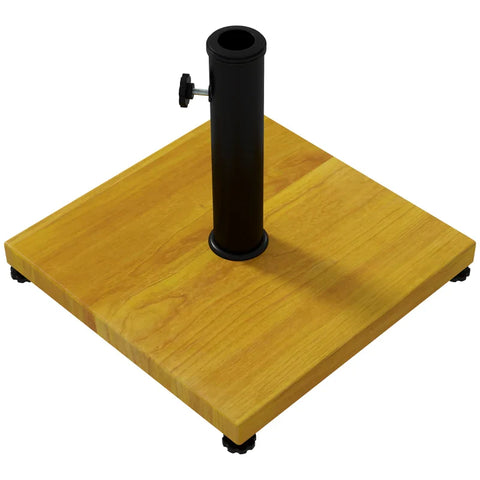 Rootz Umbrella stand - Parasol Base - 25kg - Wood Effect - Concrete Fill - Weatherproof - Metal - Yellow - 45L x 45W x 33.5H cm