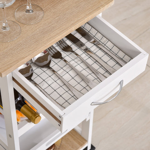 Rootz Kitchen Car Serving Cart - Trolley - Utility Cart - Space-Saving - 37x37x76cm