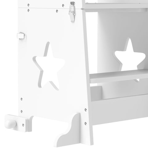 Rootz Children Learning Tower Stand - Kids Step Stool - Convertible Furniture - Safe EN71 Standards - 60 x 44.5 x 86 cm White