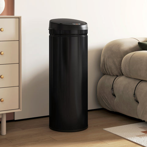 Rootz 50L Sensor Waste Bin - Automatic Trash Can - Touch-Free Bin - Soft-Close Function - Black Stainless Steel