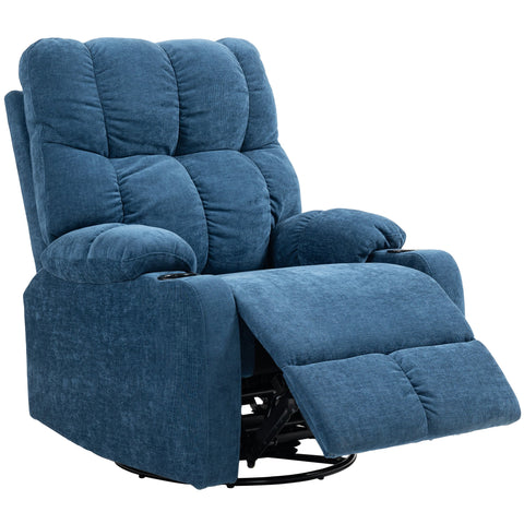 Rootz Relaxation Armchair - Recliner Chair - Rotatable Chair - Fully Adjustable Comfort - 88x96x108cm, Dark Blue