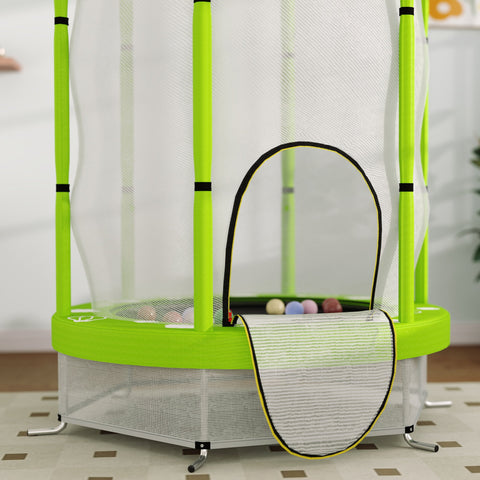 Rootz Children's Trampoline - Kids Bouncing Toy - Mini Jumper - Safety Net - Indoor & Outdoor Fun - Ø140 x 190H cm - Green
