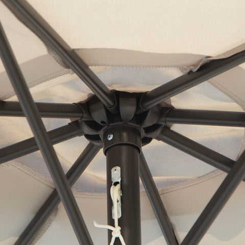 Rootz Garden Sunshade - Tiltable Parasol - Outdoor Umbrella - Optimal Sun Protection - Grey - 295cm Diameter x 250cm Height