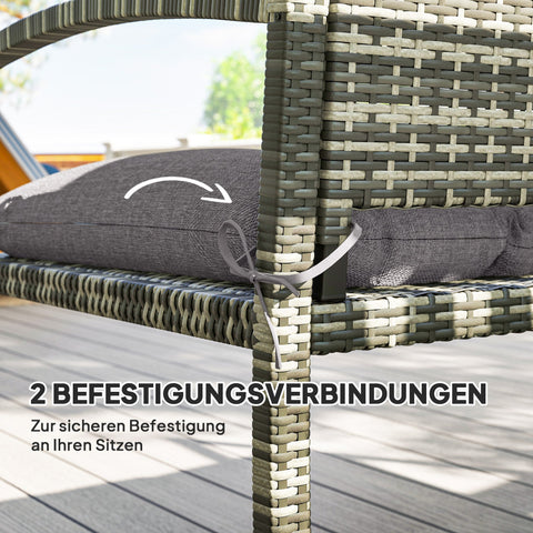 Rootz Bank Edition Seat Cushion - Outdoor Bench Cushion - Garden Lounge Pad - UPF50+ UV Protection - 105cm x 46cm x 12.5cm - Grae