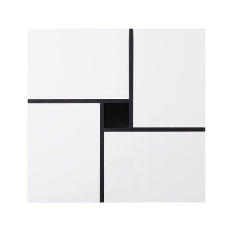 Rootz High-Gloss Coffee Table - Living Room Table - Center Table - Durable Design - 70cm x 70cm x 35cm