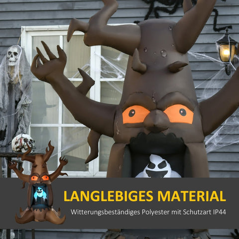 Rootz Inflatable Halloween Ghost Tree - Blow-Up Decoration - Self-Inflating Haunted Tree - Durable Polyester - Bright LED Lights - Easy Setup - 180cm x 140cm x 240cm