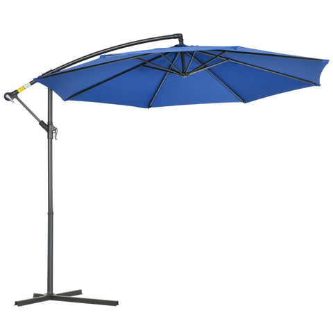 Rootz Offset Tilting Folding Garden Umbrella - Patio Parasol - Sunshade - Optimal Sun Protection - 2.97m x 2.5m with Stand