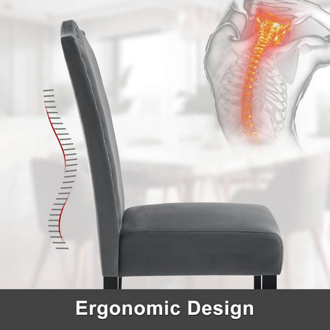 Rootz Velvet Dining Chair - Elegant Chair - Comfortable Seating - High-Quality Velvet - Solid Wood Frame - Floor Protection - 47cm x 103cm x 63cm