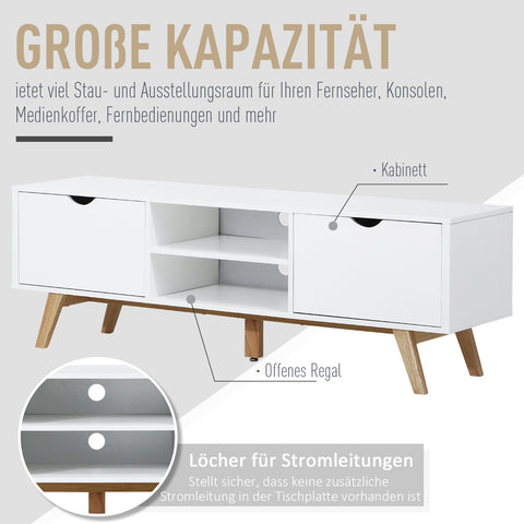 Rootz TV Cabinet - TV Chest of Drawers - Storage Cabinet - MDF & Chipboard - Cable Management - 150 x 39 x 50 cm