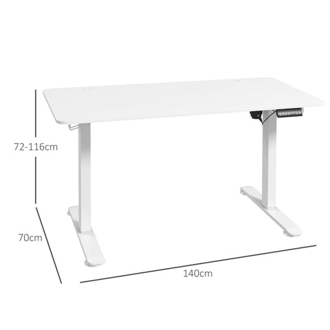 Rootz Vinsetto Elektrisch sta-bureau - In hoogte verstelbaar bureau - Ergonomisch bureau - 4 vooraf ingestelde hoogtes - Botsbescherming - 140 cm x 70 cm x 72-116 cm - Spaanplaat en staal
