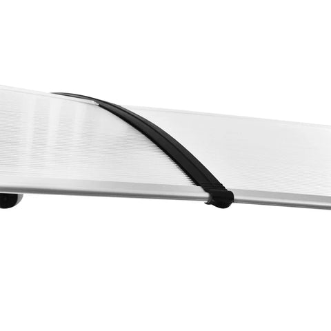 Rootz Pent Canopy - Canopy For Front Door - Polycarbonate Sun Protection - Rain Protection - Window Awning Canopy - Transparent - 75 x 195 x 23 cm