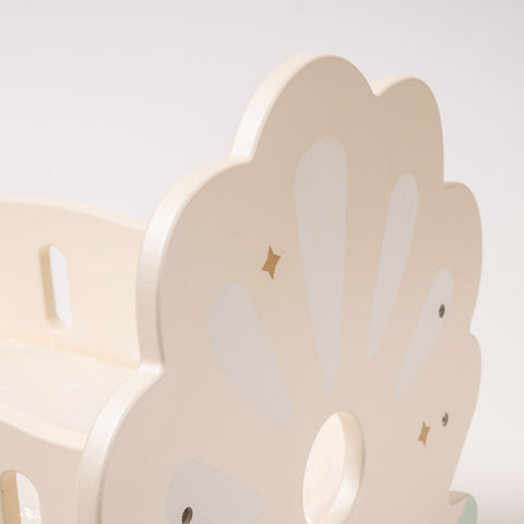 Rootz Wooden Baby Doll Crib (Blue) - Doll Bed - Toy Cradle - Safe & Durable - Adorably Designed - 45cm x 30cm x 25cm