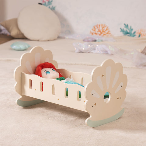 Rootz Wooden Baby Doll Crib (Blue) - Doll Bed - Toy Cradle - Safe & Durable - Adorably Designed - 45cm x 30cm x 25cm