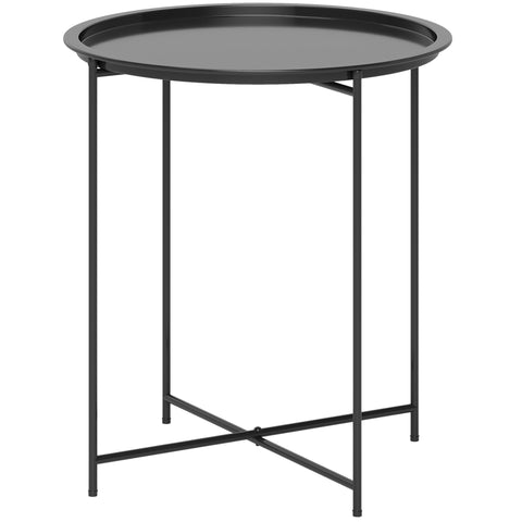 Rootz Round Garden Table - Terrace Table - Foldable Outdoor Table - Durable Steel - Ø46cm x 50cm
