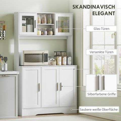 Rootz Kitchen Cabinet - Storage Unit - Scandinavian Cupboard - Adjustable Shelves - 108cm x 35cm x 180cm