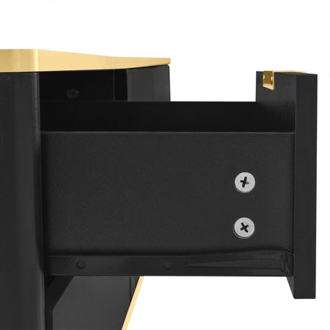 Rootz Elegant TV Cabinet - Black Media Console - Modern TV Stand - Ample Storage - 175L x 40W x 45H cm