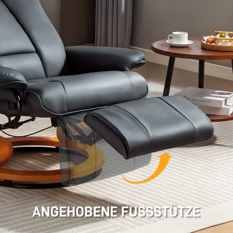 Rootz Relaxation Armchair - Recliner Chair - Rotatable Lounge Chair - Synthetic Leather - Supports 150kg - 78cm x 88cm x 103cm