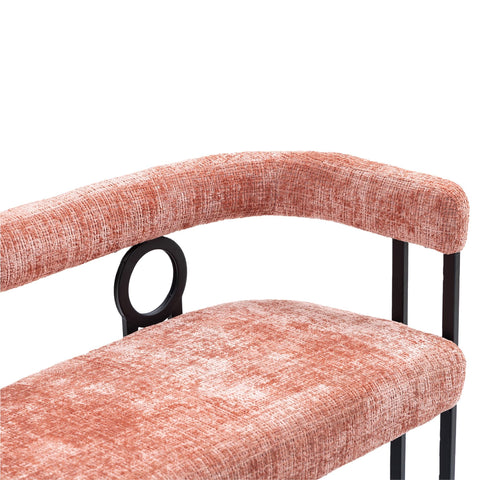 Rootz Double Sofa Modern Design - Chenille Seating - Pink Couch - High-Density Foam Comfort - 118L x 53W x 71H cm