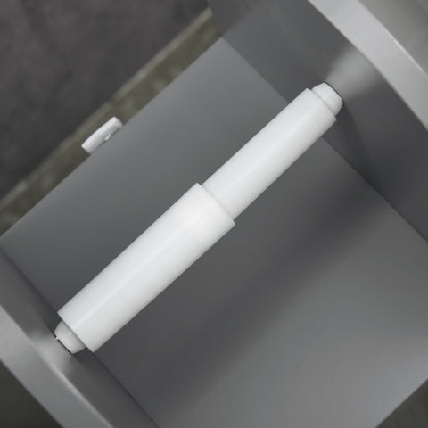 Rootz Bathroom Furniture Toilet Paper Holder - Storage Cabinet - Organizer - Space-Saving Design - 20 x 20 x 80 cm Grey